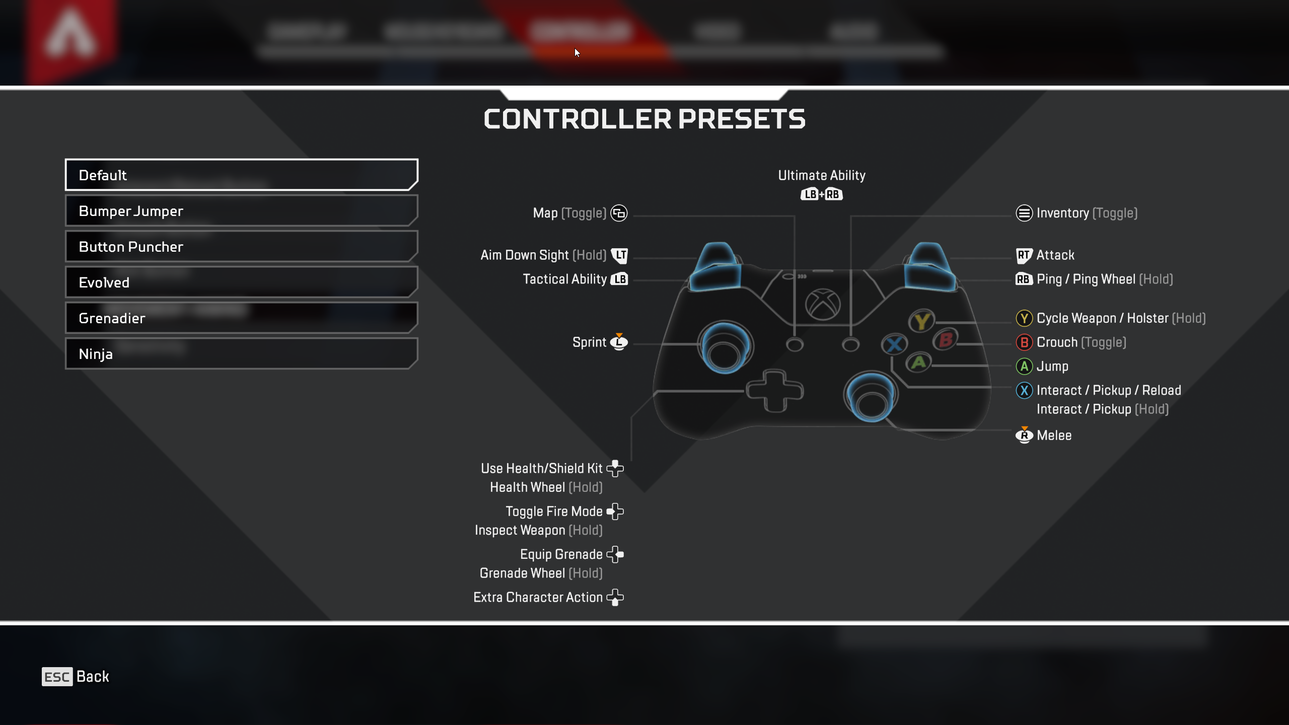 apex legends controls on pc